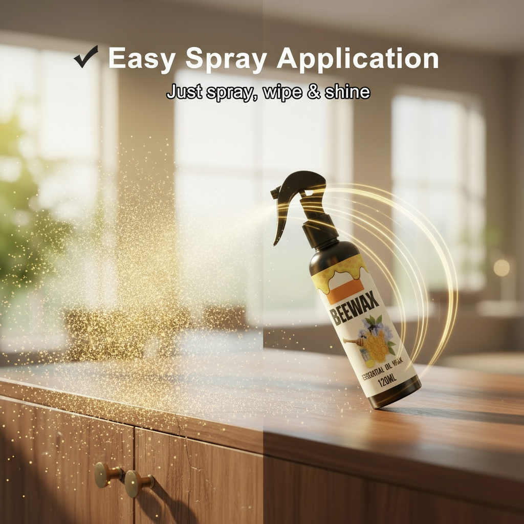 Natural Micro-Molecularized Beeswax Spray, Furniture Polish and Cleaner for Wood (Pack of 2)